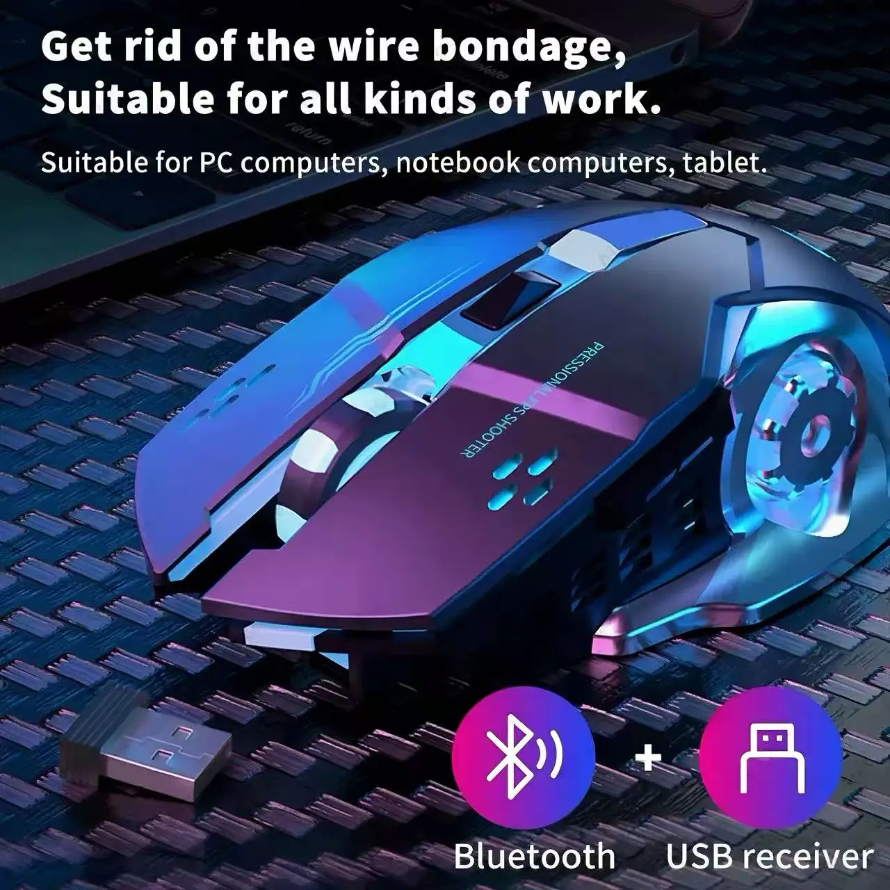 RGB Light Wireless Gaming Mous - Esports Gaming Laptop ulasan dan harga