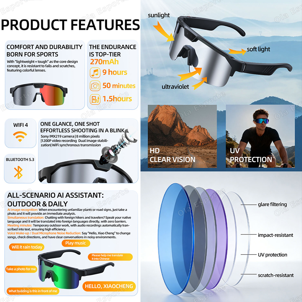 Smart Glasses bluetooth camera - Esports Gaming Photo ulasan dan harga