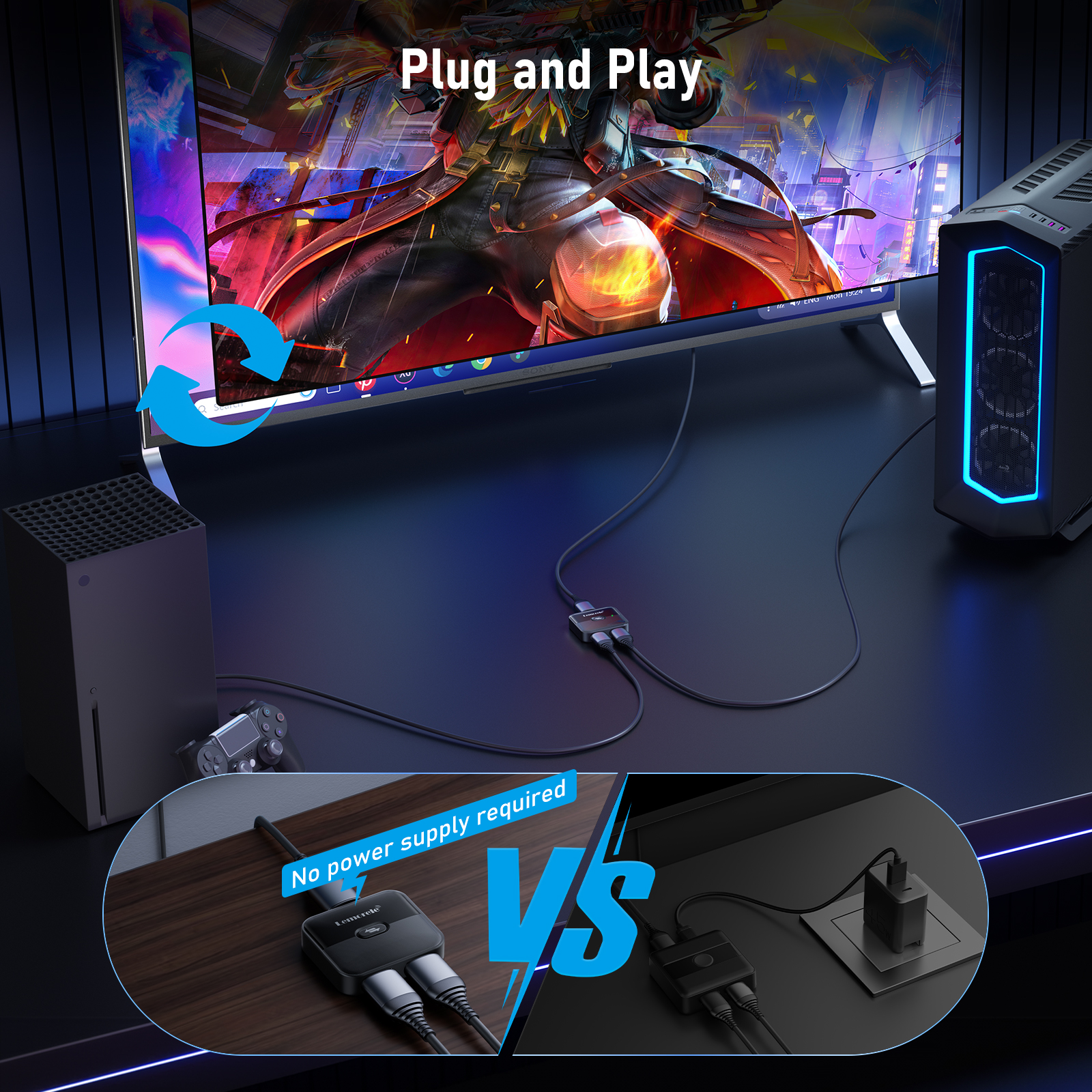 Lemorele 4K HDMI Splitter Swit - Esports Gaming Hub ulasan dan harga