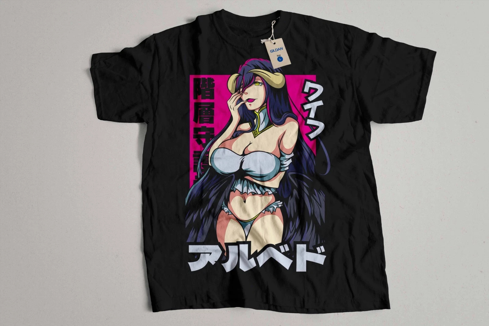 Overlord Albedo Front Print T  - Esports Gaming T Shirt ulasan dan harga