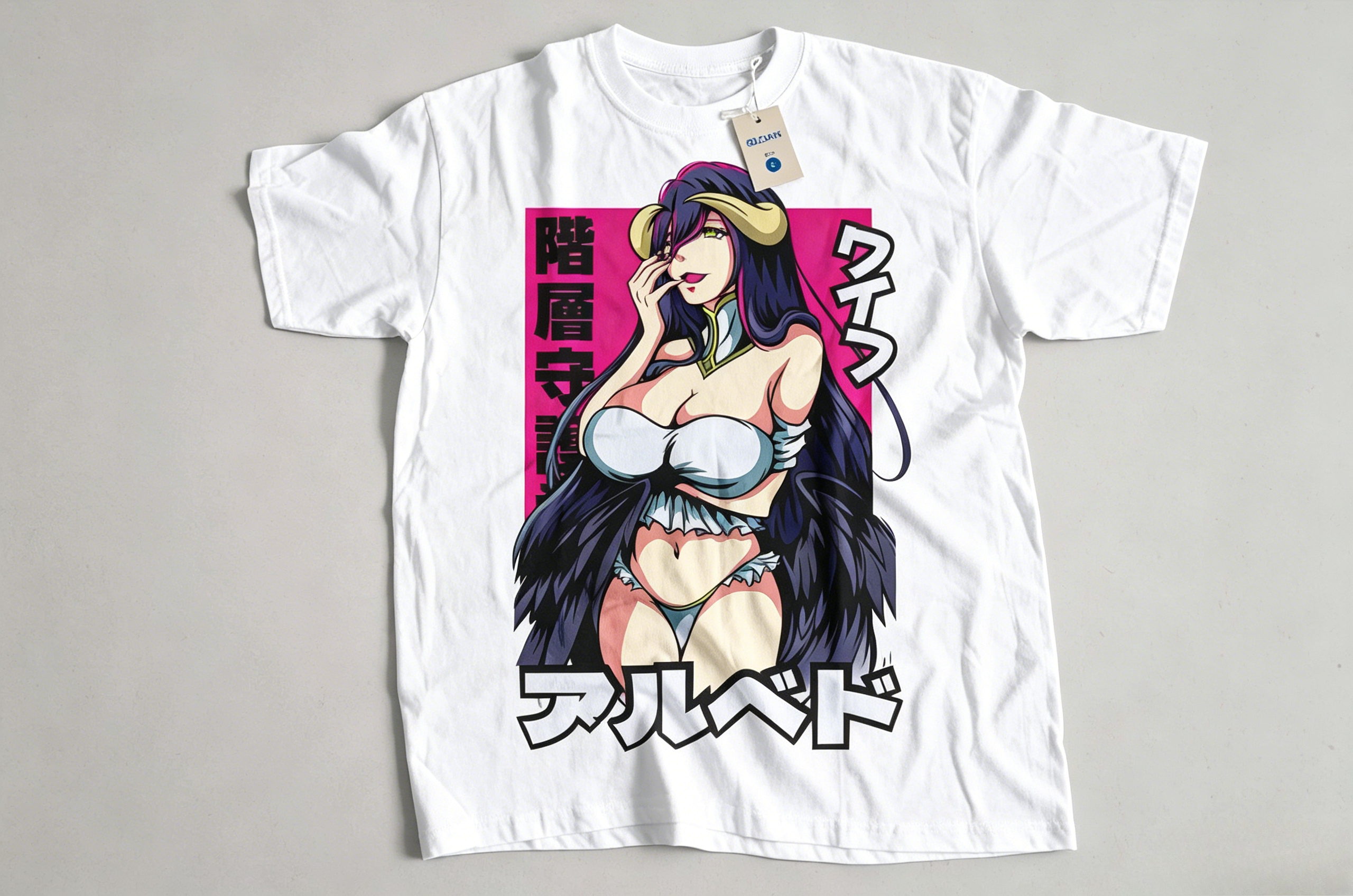 Overlord Albedo Front Print T  - Esports Gaming T Shirt ulasan dan harga